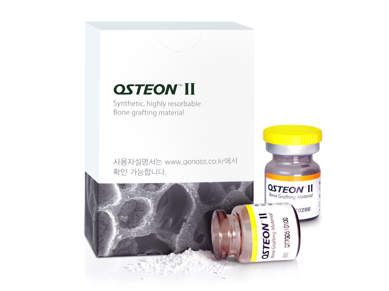 DT7G0205100 Костнозамещающий материал Osteon 2, мелкая крошка 1.0 см/куб, флакон, Genoss (Ю.Корея)